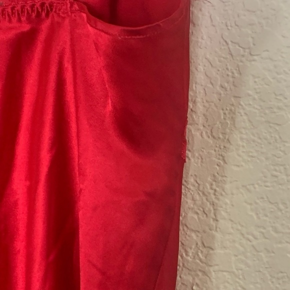 Victoria’s Secret | Red silky lace trim short lingerie size small - Picture 6 of 8